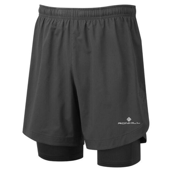Ronhill Men's Tech 7in Twin  Short - All Black - Image 4