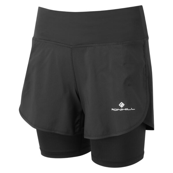 Ronhill Women's Tech 4.5in Twin Short - All Black