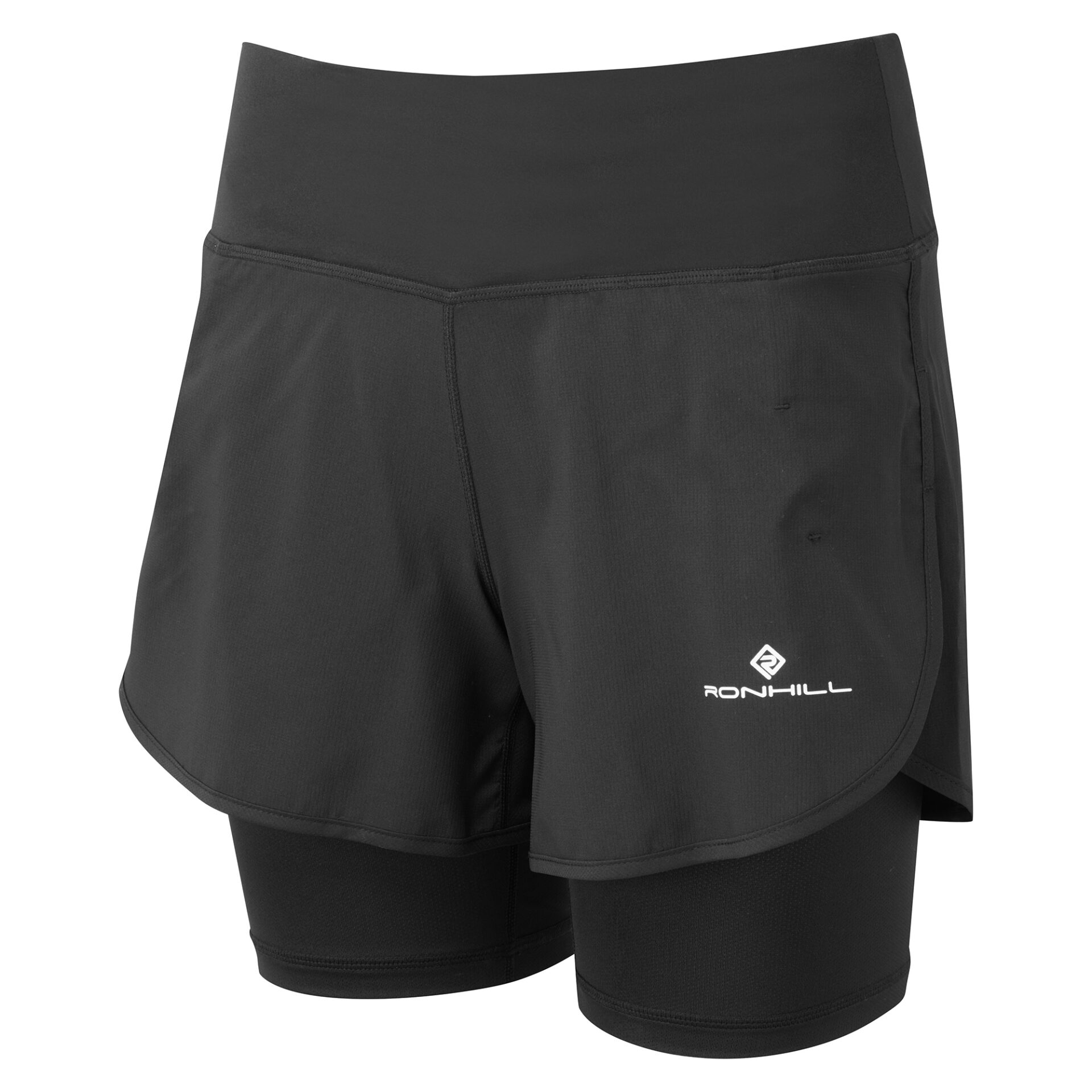 Ronhill Women's Tech 4.5in Twin Short - All Black