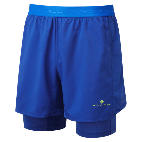 Ronhill Men's Tech 5" Twin Short - Ocean/Citrus