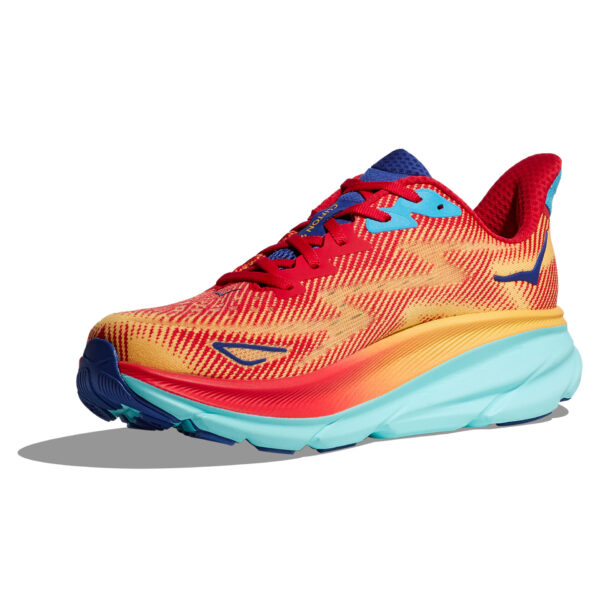 Hoka Men's Clifton 9 - Cerise/Cloudless - Image 4