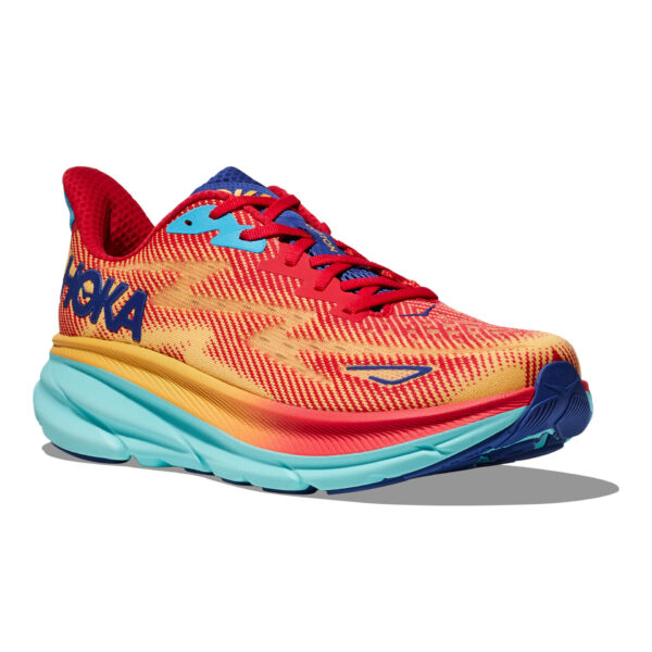 Hoka Men's Clifton 9 - Cerise/Cloudless - Image 3