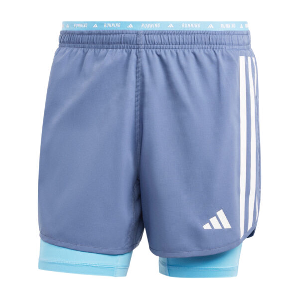 Adidas Men's Own the Run 3-Stripe 2in1 Short - Preloved Ink - Image 3