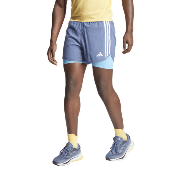 Adidas Men's Own the Run 3-Stripe 2in1 Short - Preloved Ink