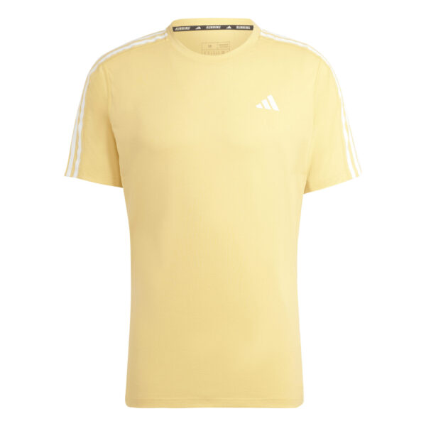 Adidas Men's Own The Run 3-Stripe Tee - Semi Spark - Image 3