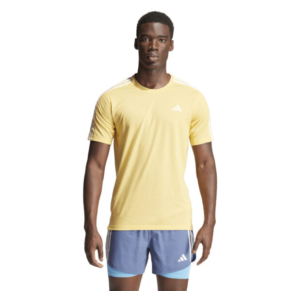 Adidas Men's Own The Run 3-Stripe Tee - Semi Spark