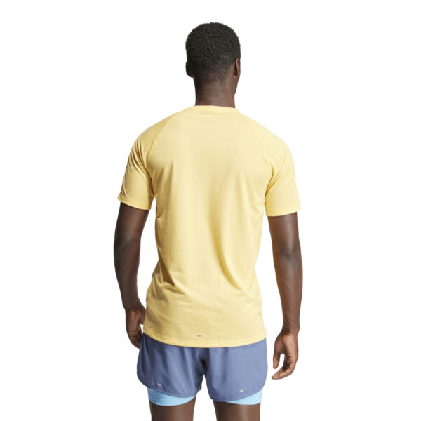 Adidas Men's Own The Run 3-Stripe Tee - Semi Spark - Image 2
