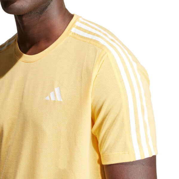 Adidas Men's Own The Run 3-Stripe Tee - Semi Spark - Image 5