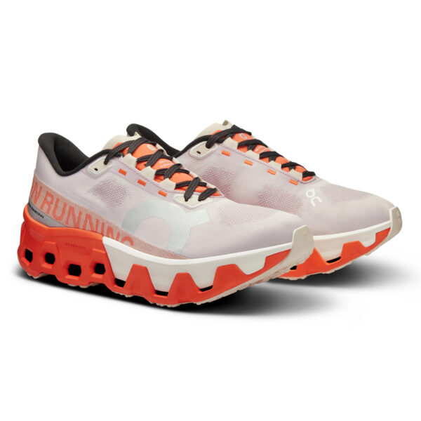 On Women's Cloudmonster Hyper - Mauve/Flame - Image 2