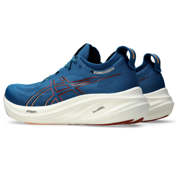 Asics Men's Gel-Nimbus 26 - Rich Navy/Faded Orange - Image 4