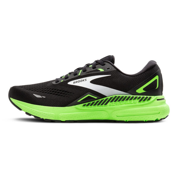 Brooks Men's Adrenaline GTS 23 - Black/Green/White - Image 2