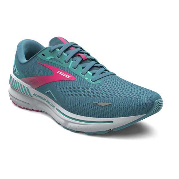 Brooks Women's Adrenaline GTS 23 - Storm Blue/Pink/Aqua - Image 2