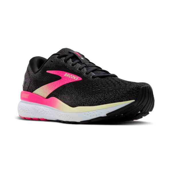 Brooks Women's Ghost 16 - Black/Pink/Yellow - Image 3