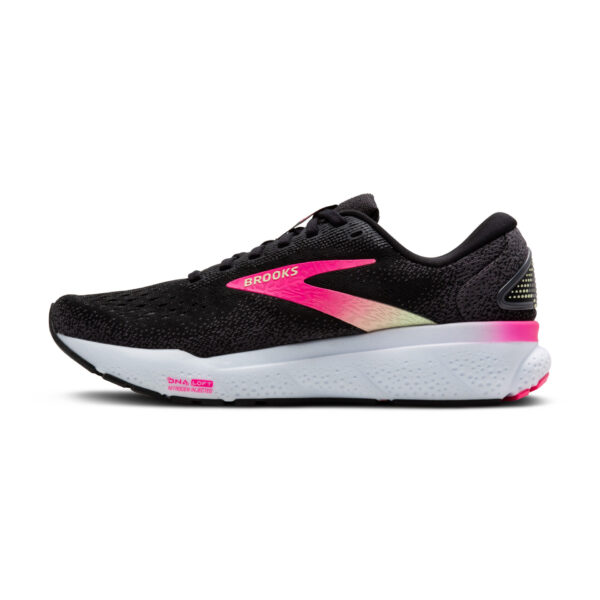 Brooks Women's Ghost 16 - Black/Pink/Yellow - Image 2