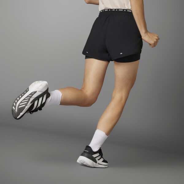 Adidas Women's Own the Run 3-Stripe 2in1 Short - Black - Image 8