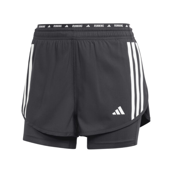 Adidas Women's Own the Run 3-Stripe 2in1 Short - Black