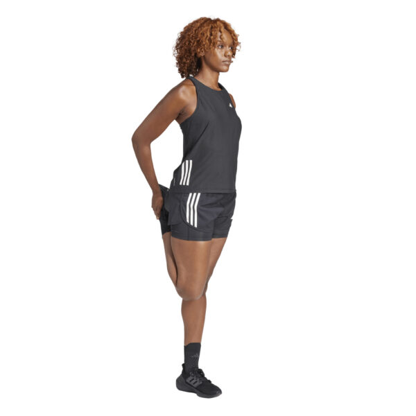 Adidas Women's Own the Run 3-Stripe 2in1 Short - Black - Image 3