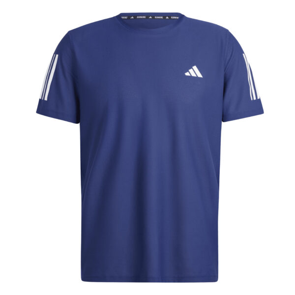 Adidas Men's Own The Run 3-Stripe Tee - Dark Blue
