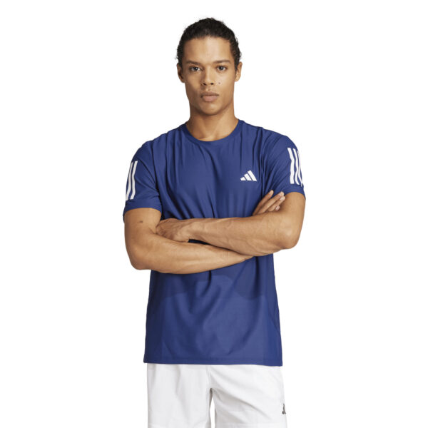 Adidas Men's Own The Run 3-Stripe Tee - Dark Blue - Image 2