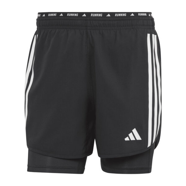 Adidas Men's Own the Run 3-Stripe 2in1 Short - Black