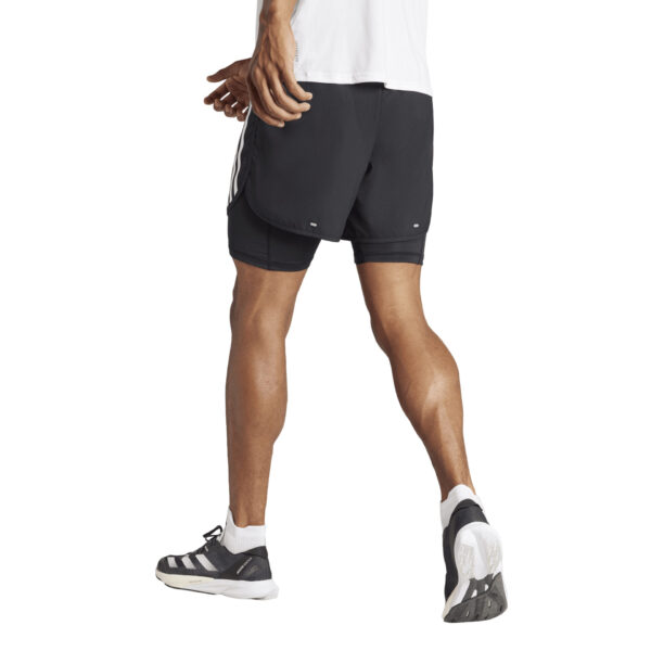 Adidas Men's Own the Run 3-Stripe 2in1 Short - Black - Image 3