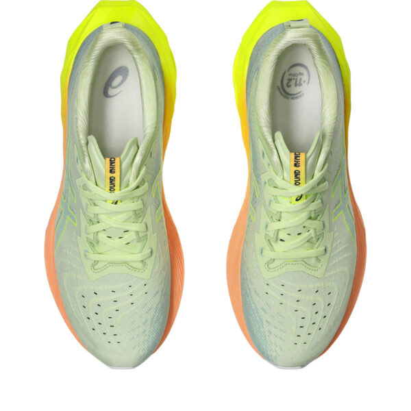 Asics Men's Novablast 4 Paris - Cool Matcha/Safety Yellow - Image 6