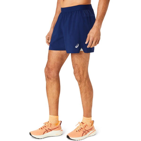 Asics Men's Road 5" 2-in-1 Shorts - Blue Expanse/Birch - Image 3