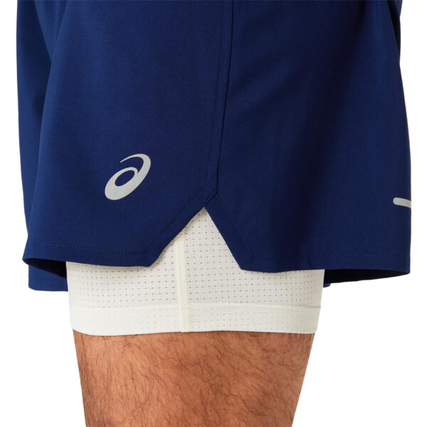 Asics Men's Road 5" 2-in-1 Shorts - Blue Expanse/Birch - Image 6