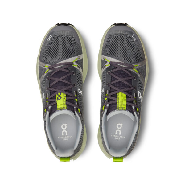 On Men's Cloudsurfer Trail - Iron/Lima - Image 4
