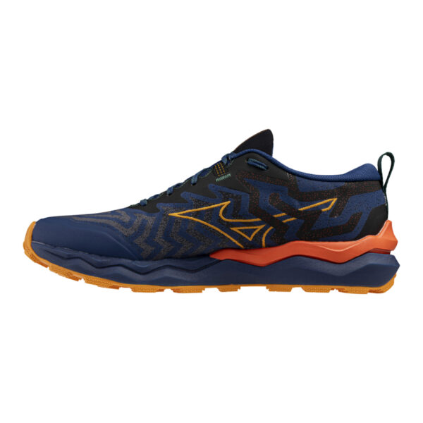 Mizuno Men's Wave Daichi 8 - Estate Blue/Apricot/Spicy Oran - Image 2