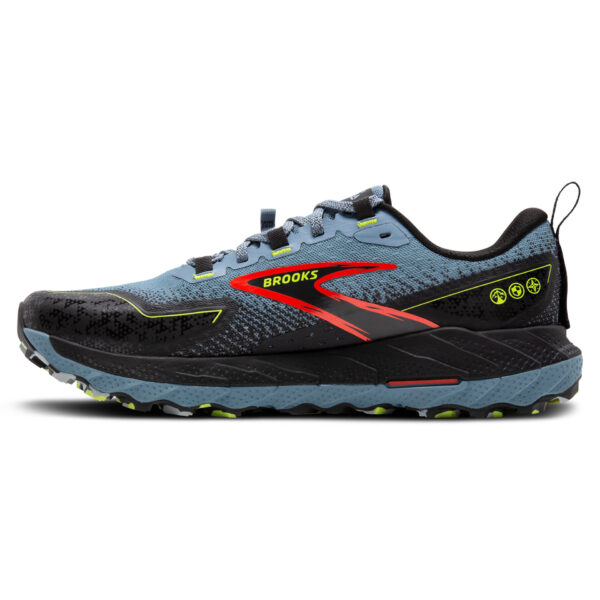 Brooks Men's Cascadia 18 - Citadel/Ebony/Lime - Image 2
