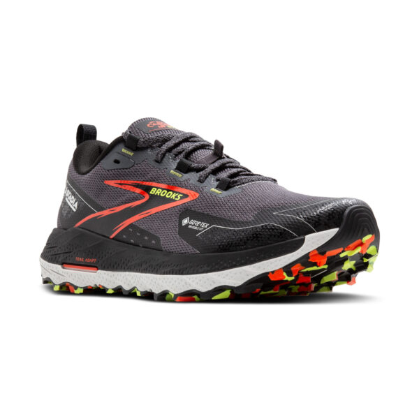 Brooks Men's Cascadia 18 GTX - Blackened Pearl/Black/Tomato - Image 3