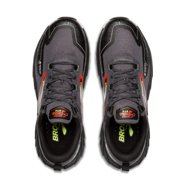 Brooks Men's Cascadia 18 GTX - Blackened Pearl/Black/Tomato - Image 5