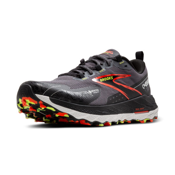 Brooks Men's Cascadia 18 GTX - Blackened Pearl/Black/Tomato - Image 4
