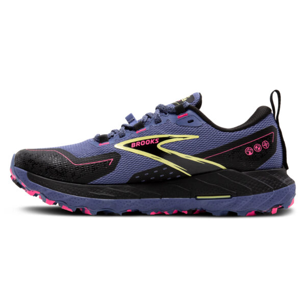 Brooks Women's Cascadia 18 GTX - Grey Blue/Black/Pink - Image 2
