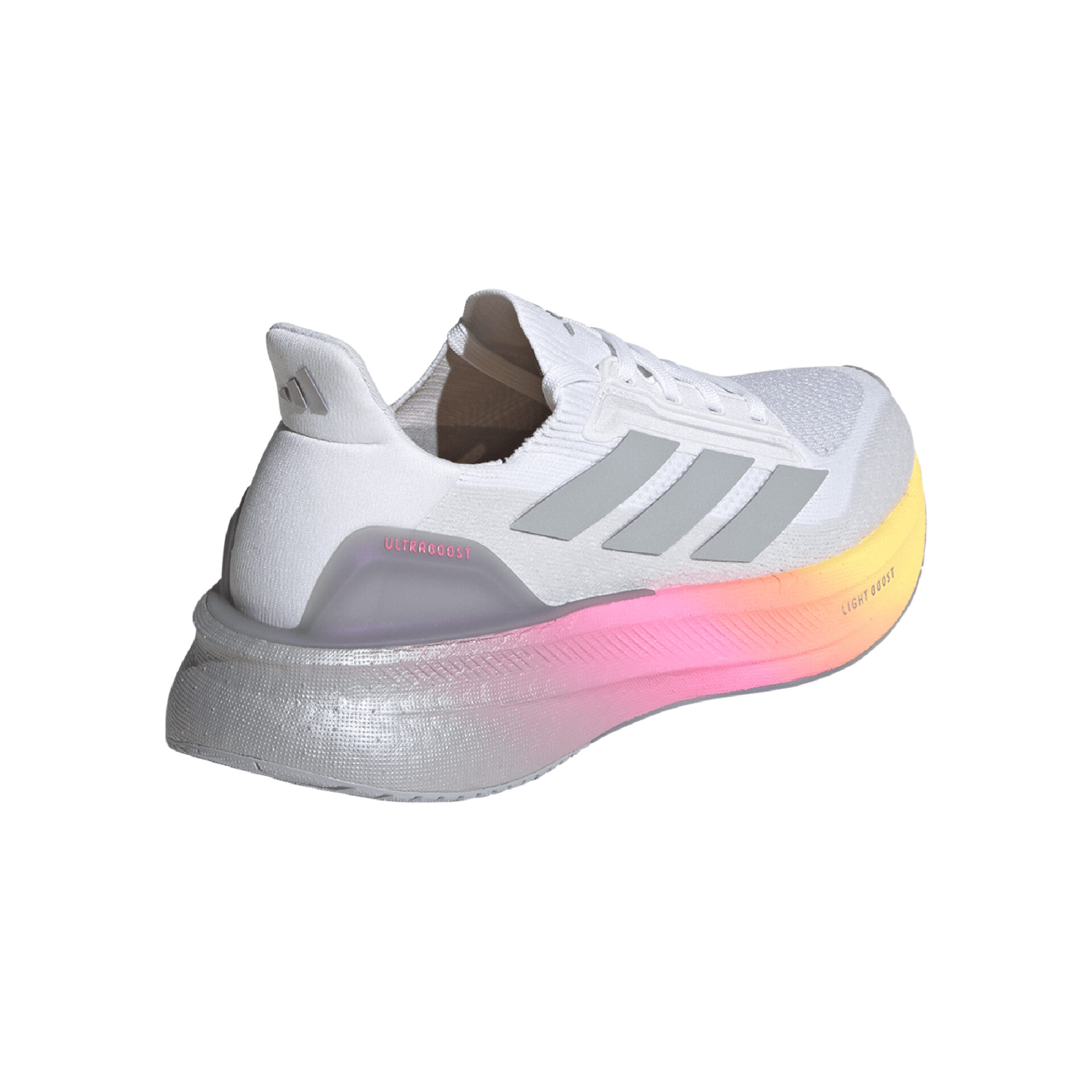 adidas Women s Ultraboost 5X Ftwr White Halo Silver Lucid Pink Running Bath