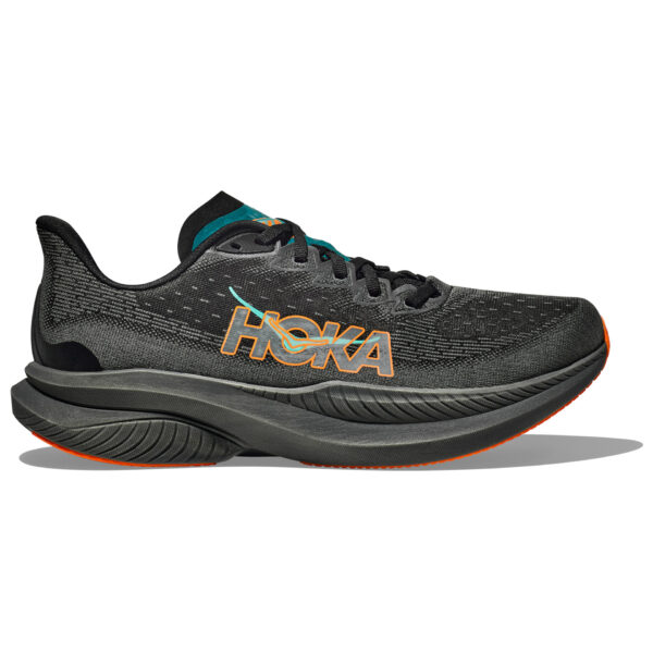 Hoka Men's Mach 6 - Black/Electric Tangerine