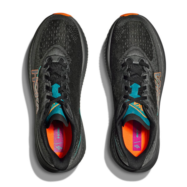 Hoka Men's Mach 6 - Black/Electric Tangerine - Image 6