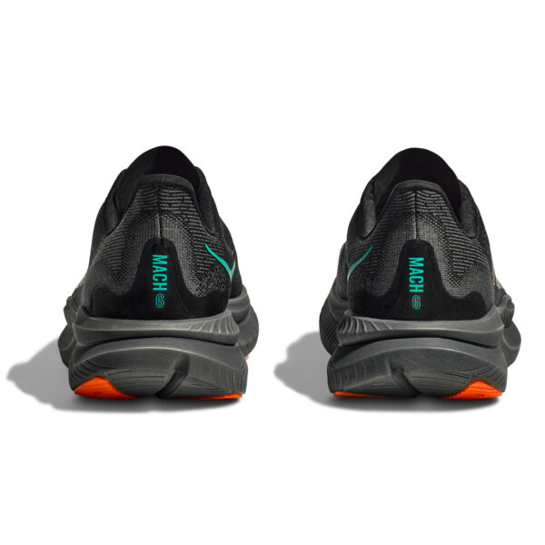Hoka Men's Mach 6 - Black/Electric Tangerine - Image 8