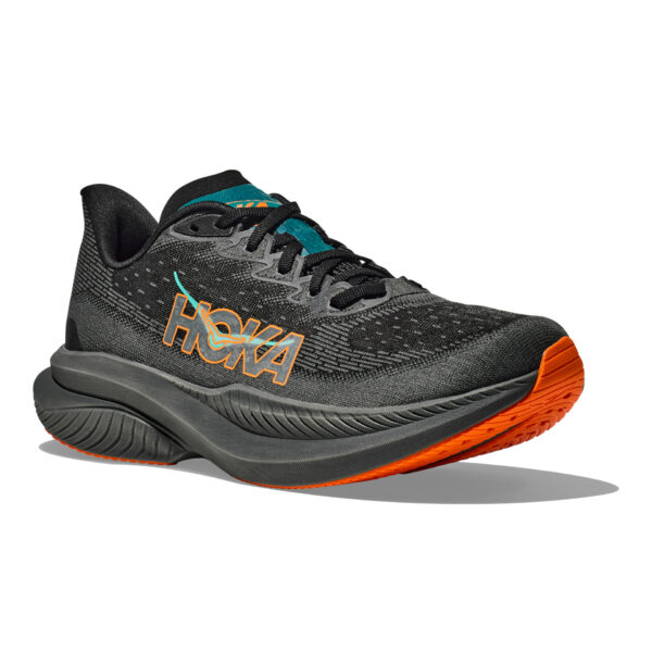 Hoka Men's Mach 6 - Black/Electric Tangerine - Image 3