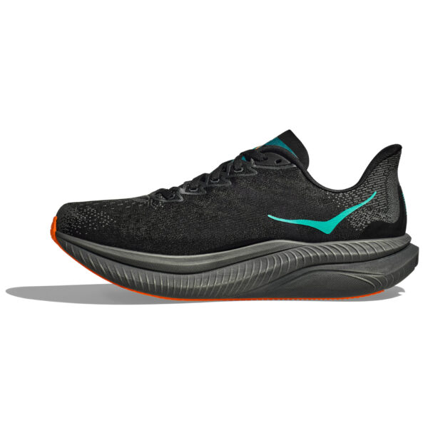 Hoka Men's Mach 6 - Black/Electric Tangerine - Image 2