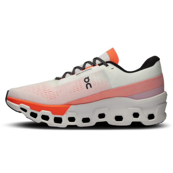 On Men's Cloudmonster 2 - White/Flame - Image 2