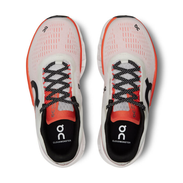On Women's Cloudmonster 2 - White/Flame - Image 4
