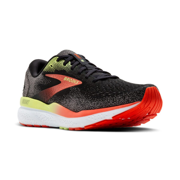 Brooks Men's Ghost 16 Wide - Black/Mandarin Red/Green - Image 3