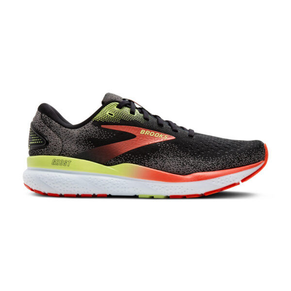 Brooks Men's Ghost 16 Wide - Black/Mandarin Red/Green