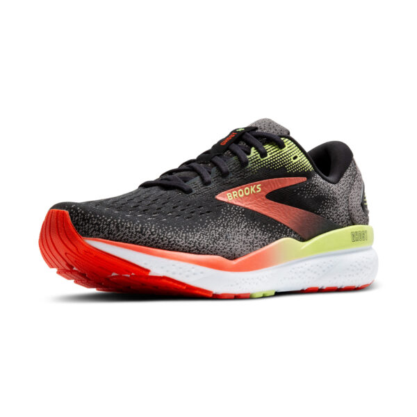 Brooks Men's Ghost 16 Wide - Black/Mandarin Red/Green - Image 4