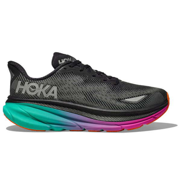 Hoka Women's Clifton 9 GTX - Black/Electric Aqua