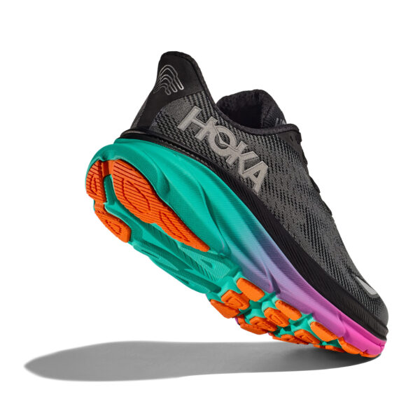 Hoka Women's Clifton 9 GTX - Black/Electric Aqua - Image 5