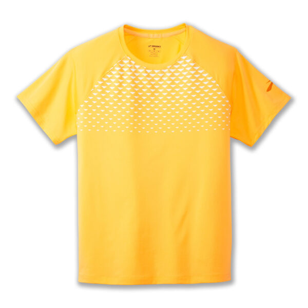 Brooks Men's  Atmosphere Short Sleeve 2.0 - Orange Pop/Tempo Print - Image 4