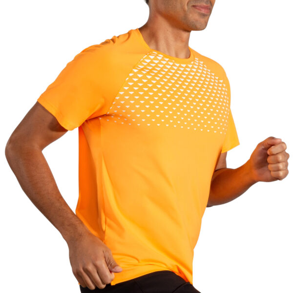 Brooks Men's  Atmosphere Short Sleeve 2.0 - Orange Pop/Tempo Print - Image 2